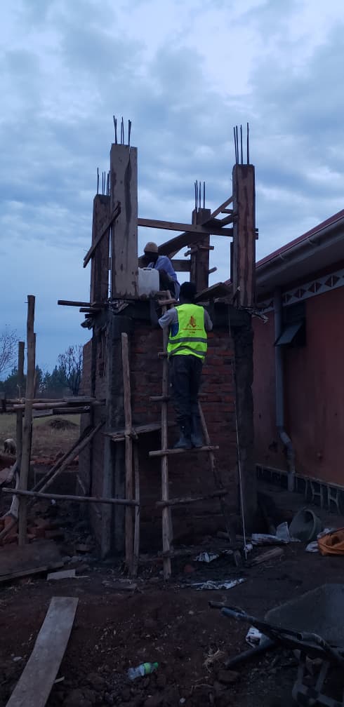 Water tank stand and bathroom down
